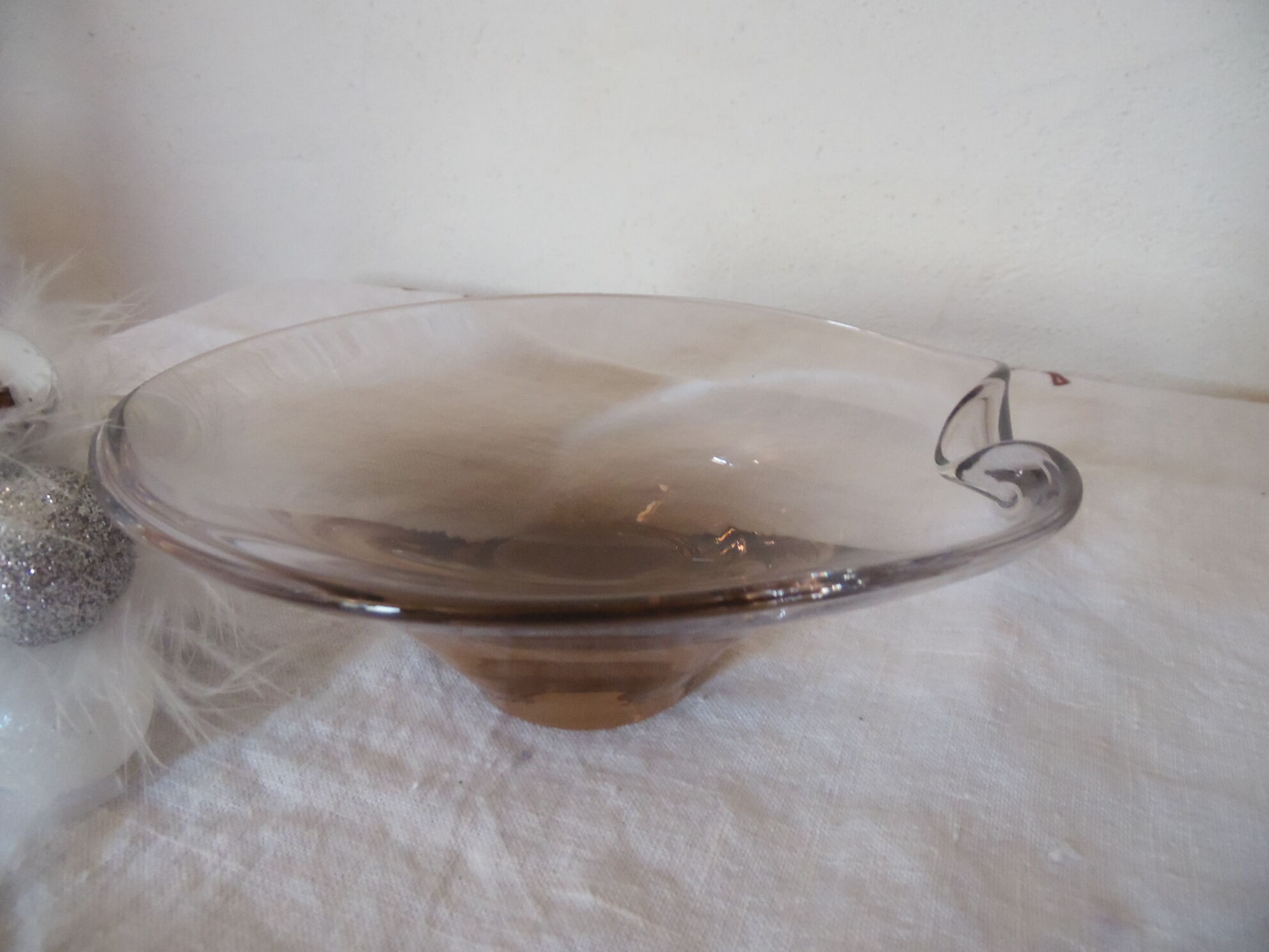 Empty pocket transparent brown crystal style daum