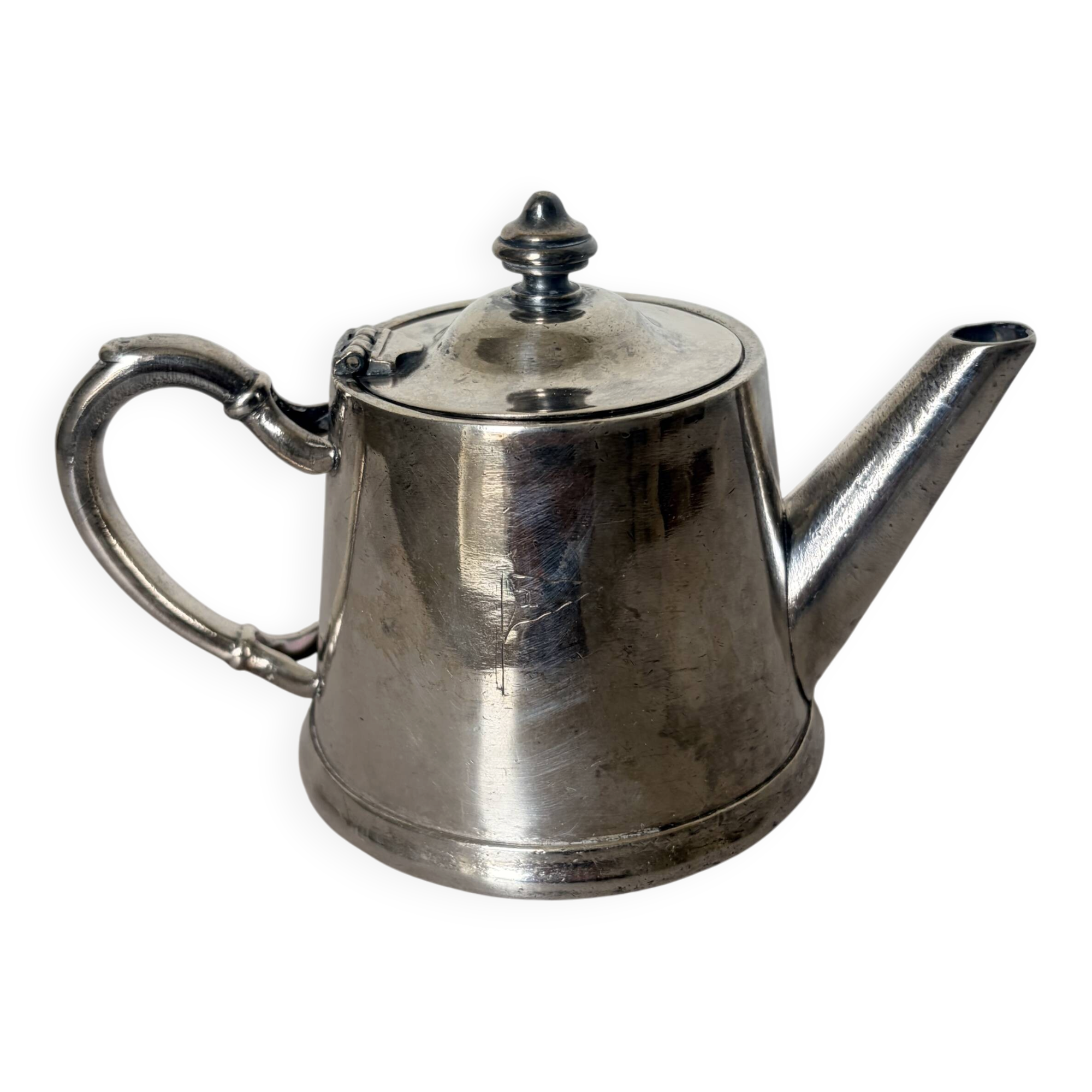 Silver-plated metal teapot vintage potter 240546