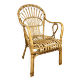 60s adult bamboo and rattan armchair