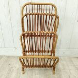 Vintage rattan magazine holder