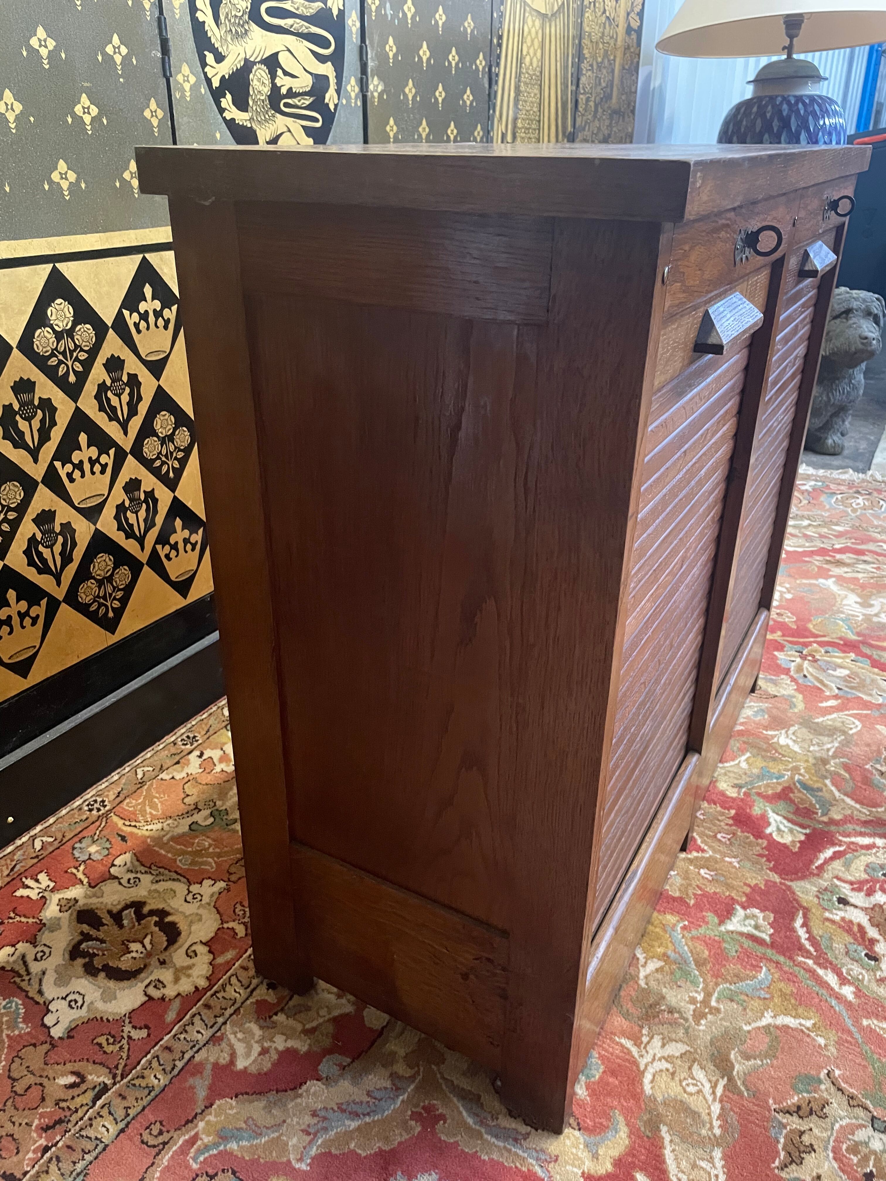 Oak notary curtain binder cabinet 1950