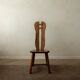 Brutalist Oak Dining Chairs Sculptural Backs by De Puydt, 1960s, Set of 4