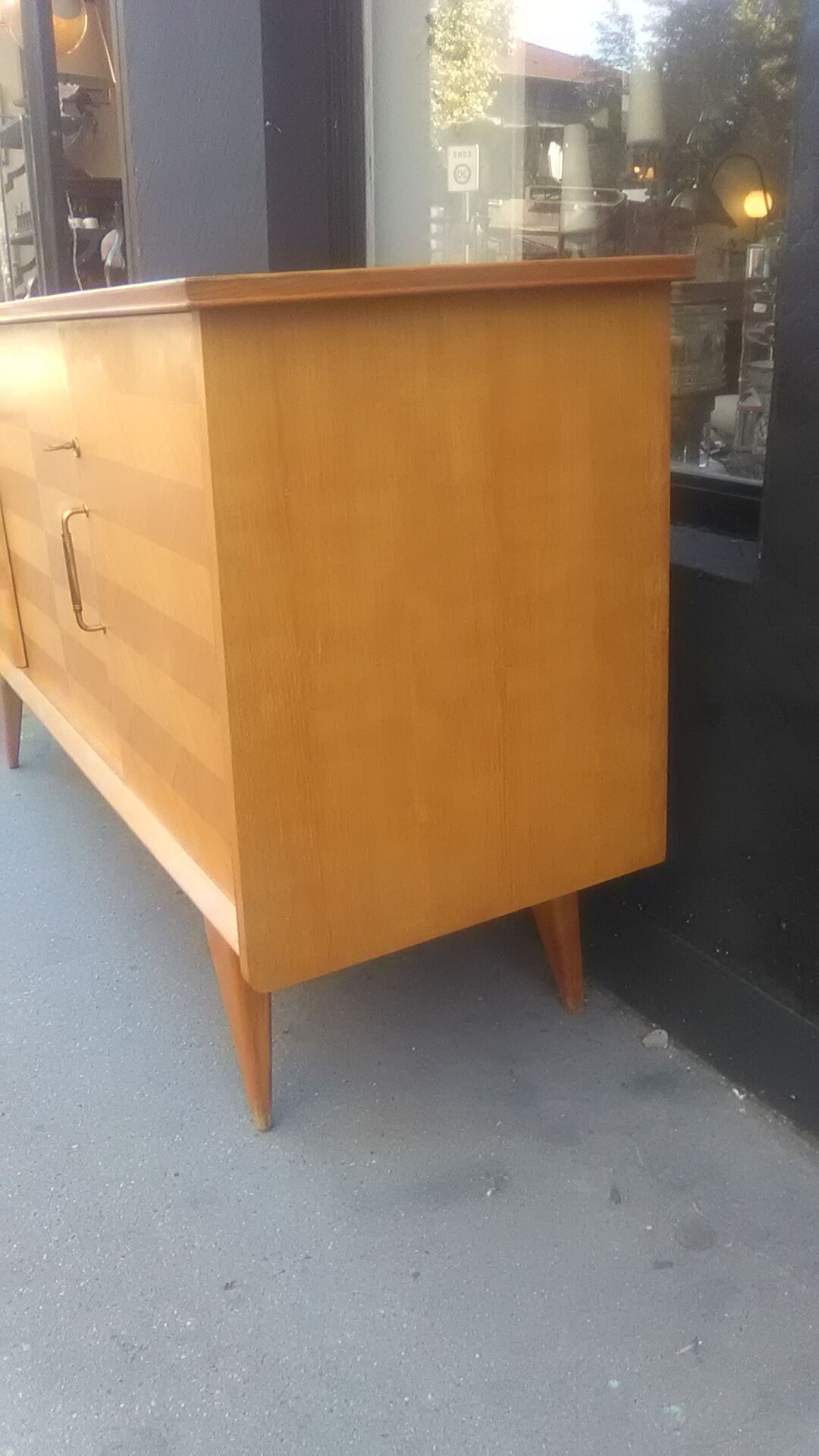 Vintage sideboard 1950 oak foot compass