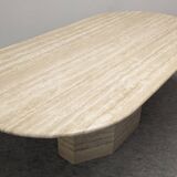 XL dining table in travertine, Italy circa 1970