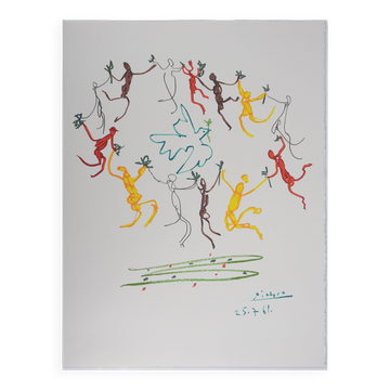 Pablo Picasso: Dance of Peace, Circle of Youth, signed lithograph