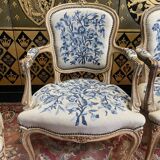 Suite of 4 Louis XV style convertible armchairs