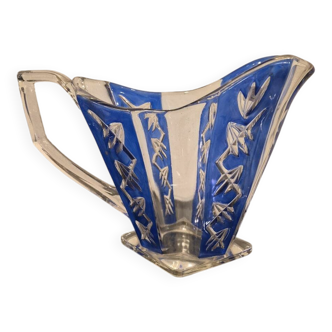 Vintage pichet style art deco bleu