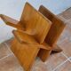 Porte-revues “Palabres” vintage en bois massif démontable, années 70, 40 cm