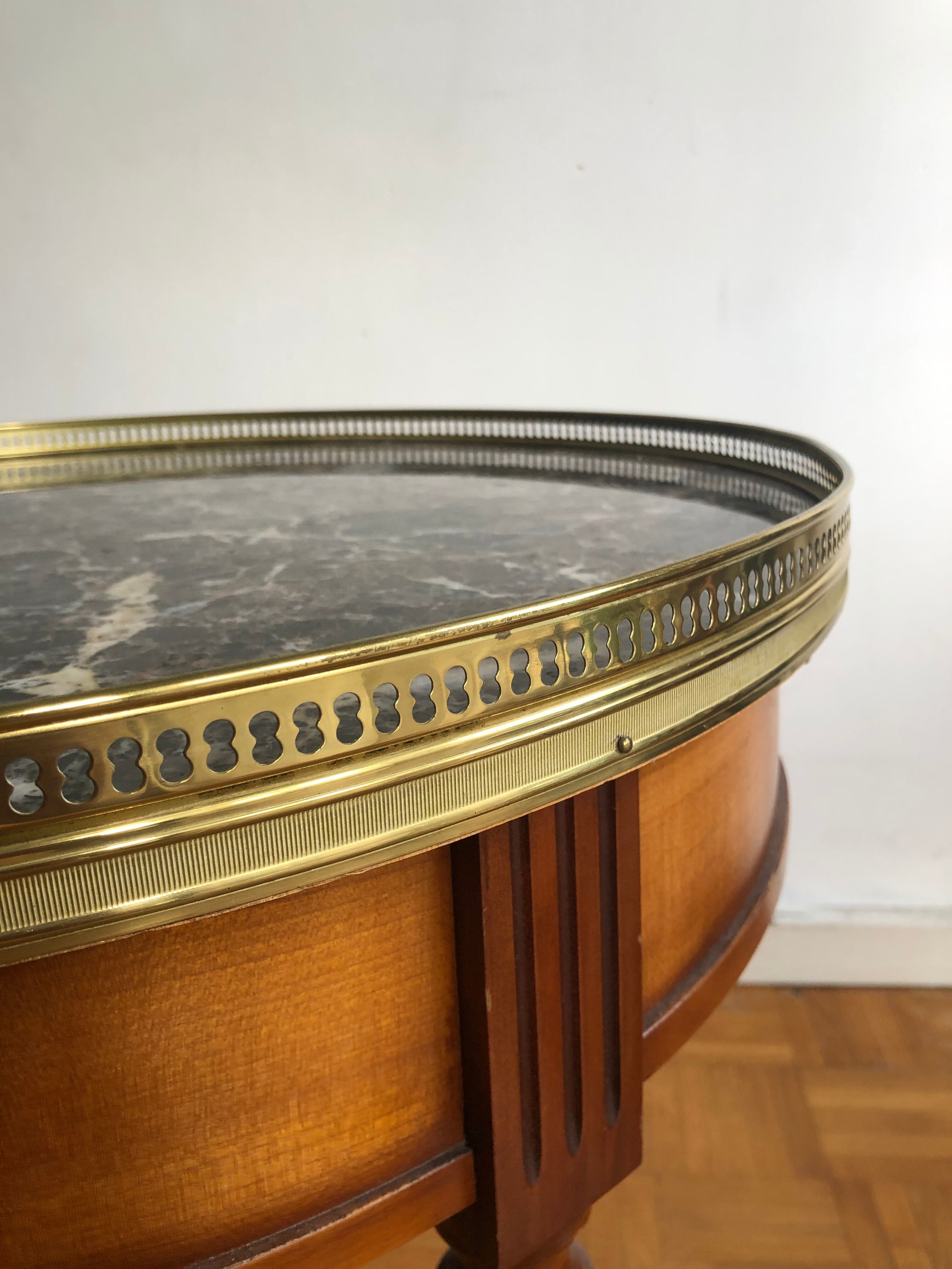 Bouillotte table with grey marble