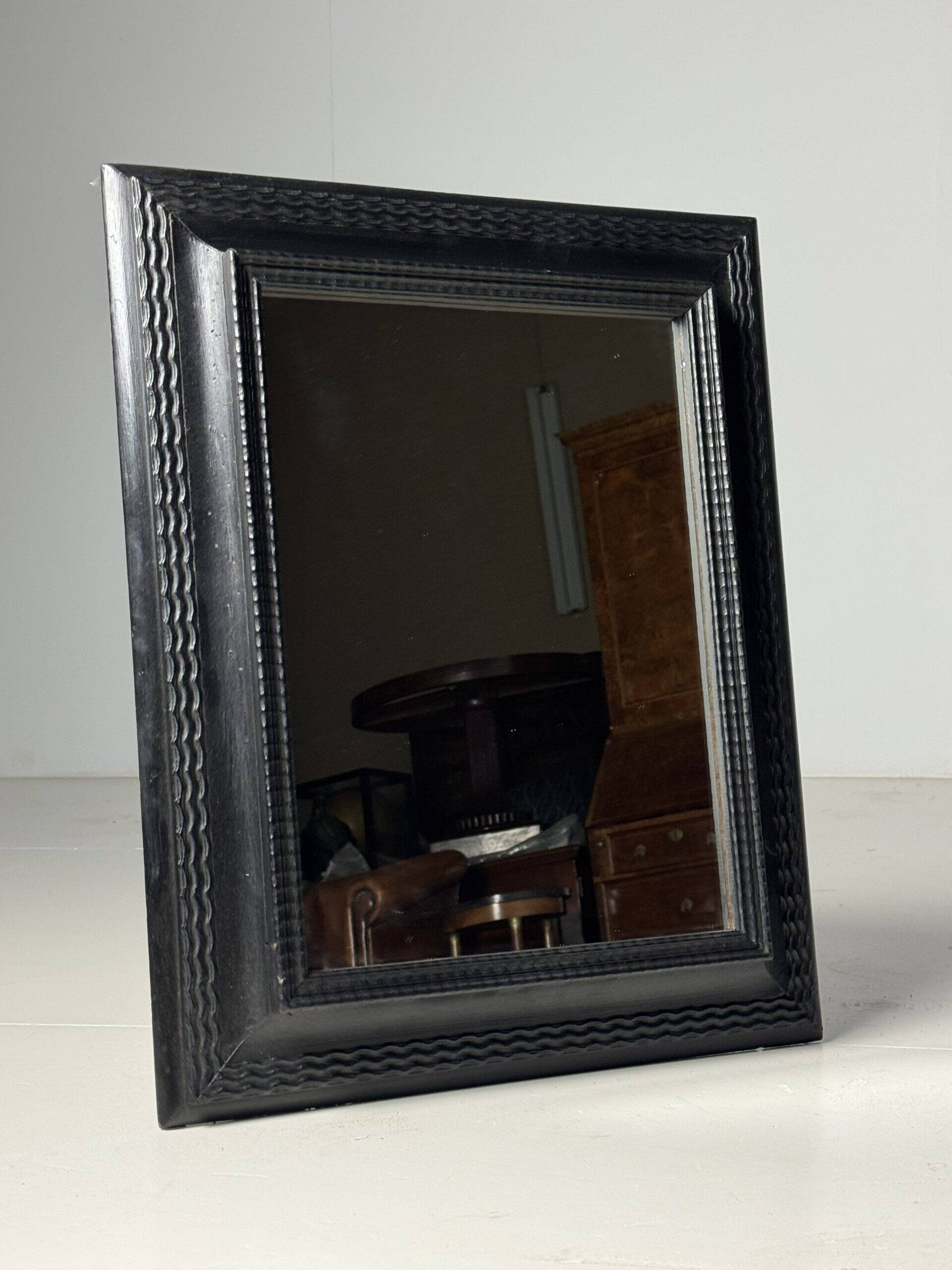 Ripple frame mirror black 20th century