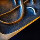 Brutalist bronze ashtray by Alfieri Gardone for Lauterbach.