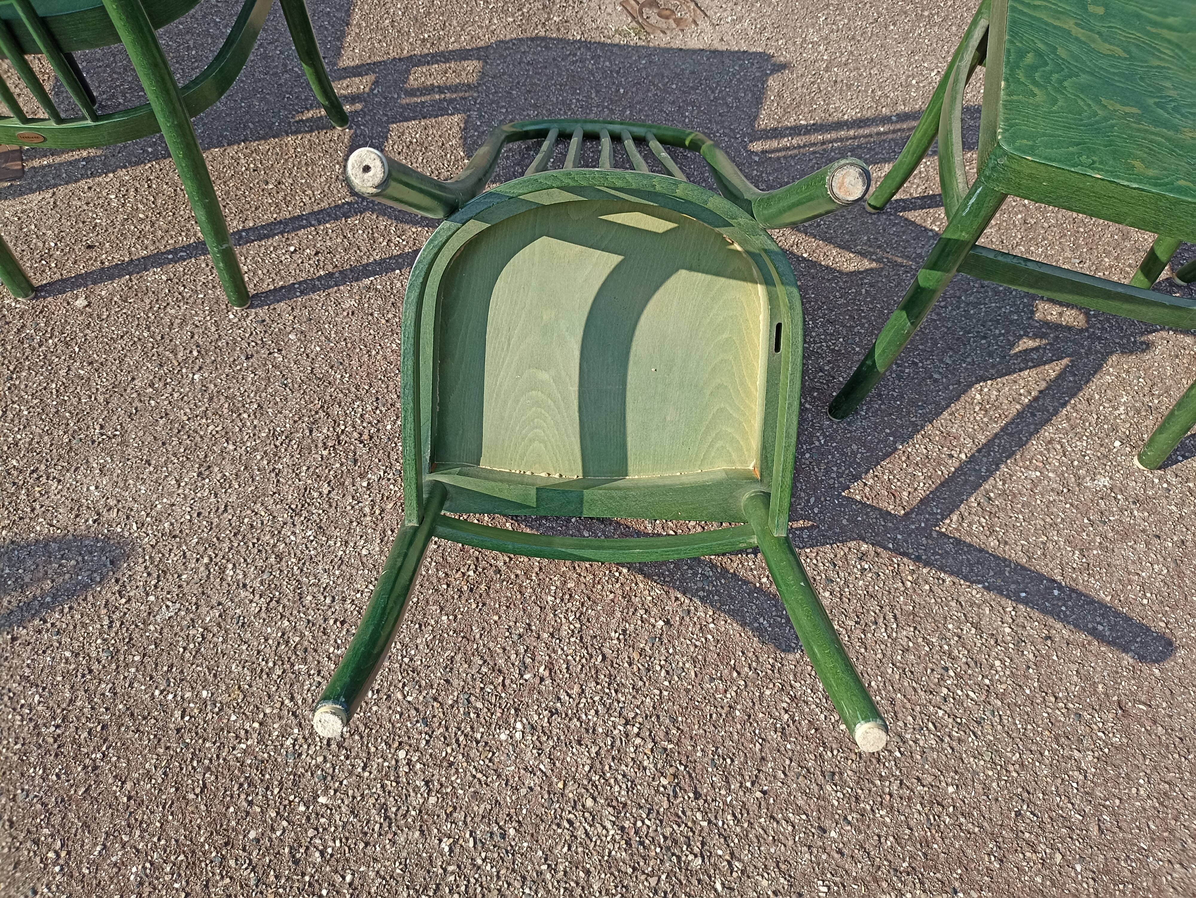 Lot de 6 chaises de bistrot baumann eden terrasse verte bois - vintage