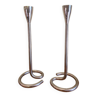 Pair of designer candlesticks