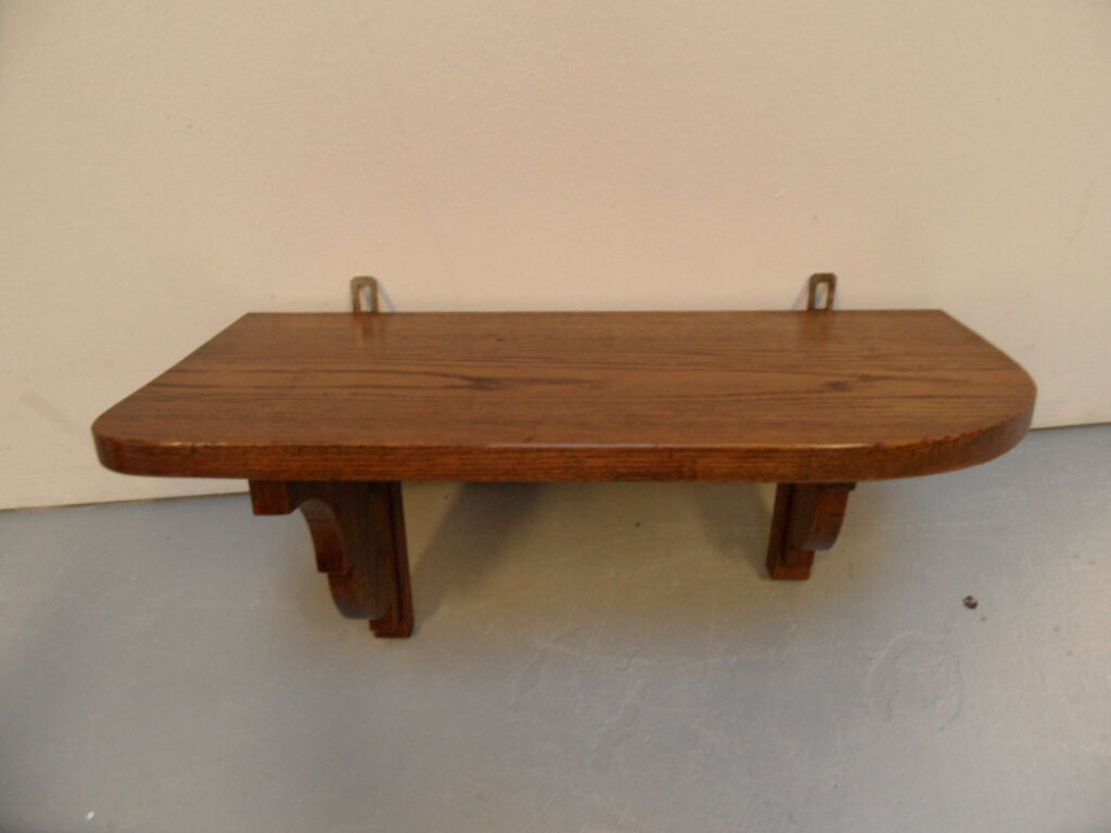 Art deco oak hanging shelf