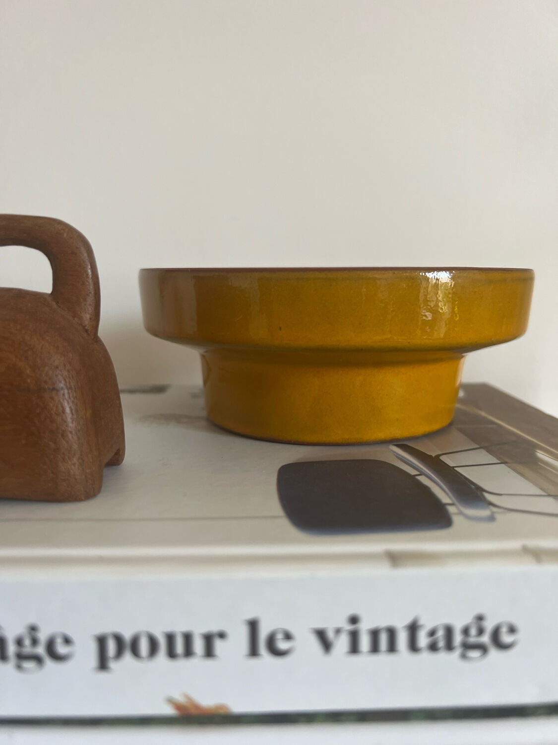 Vintage yellow seventies ceramic bowl