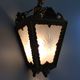 Bronze lantern wall sconce with 4 sides engraved glass