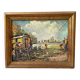 Ancienne peinture camp de gitans vintage