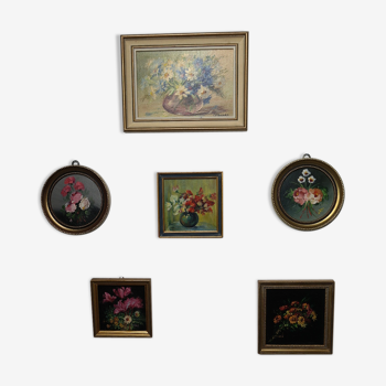 Tableaux peints florales anciens