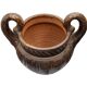 Vintage Hand-Carved Terracotta Urn - Dual Handles & Floral Motifs