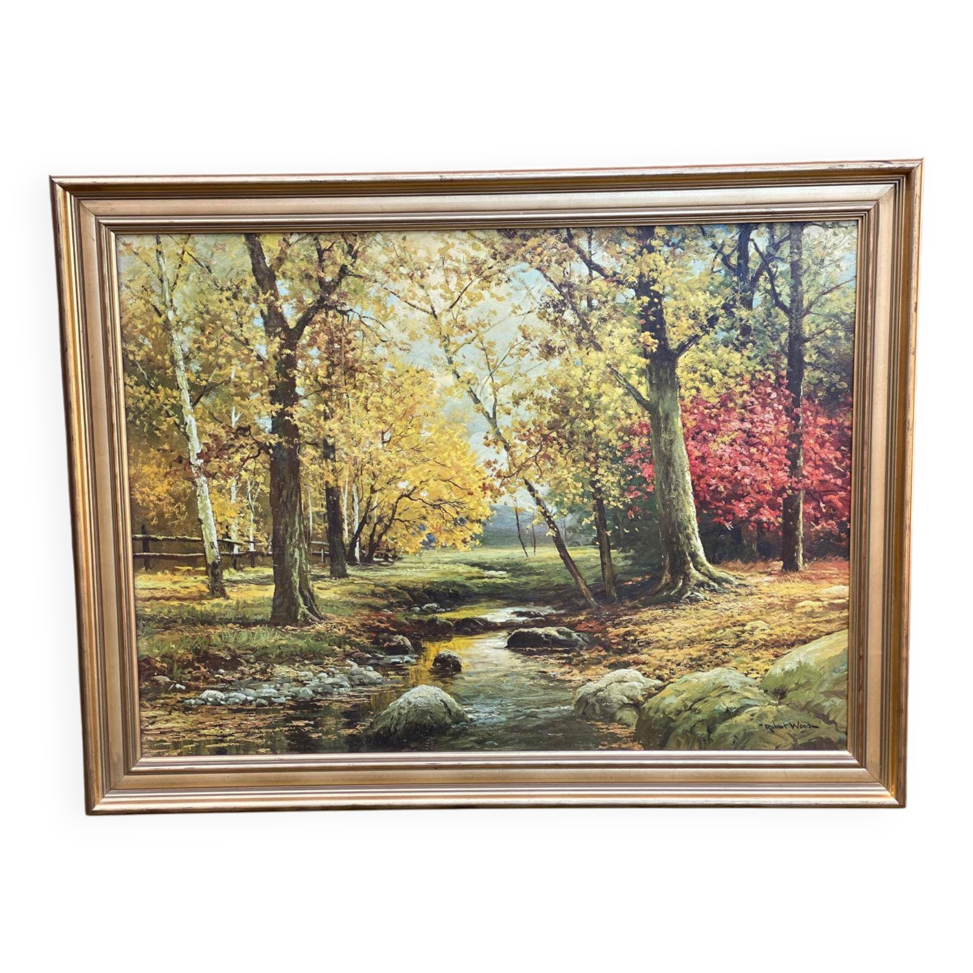 Robert Wood autumn palette oil painting on canvas 103x80