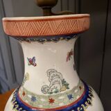 20th century Chinese lamp decorated with birds, red stamp