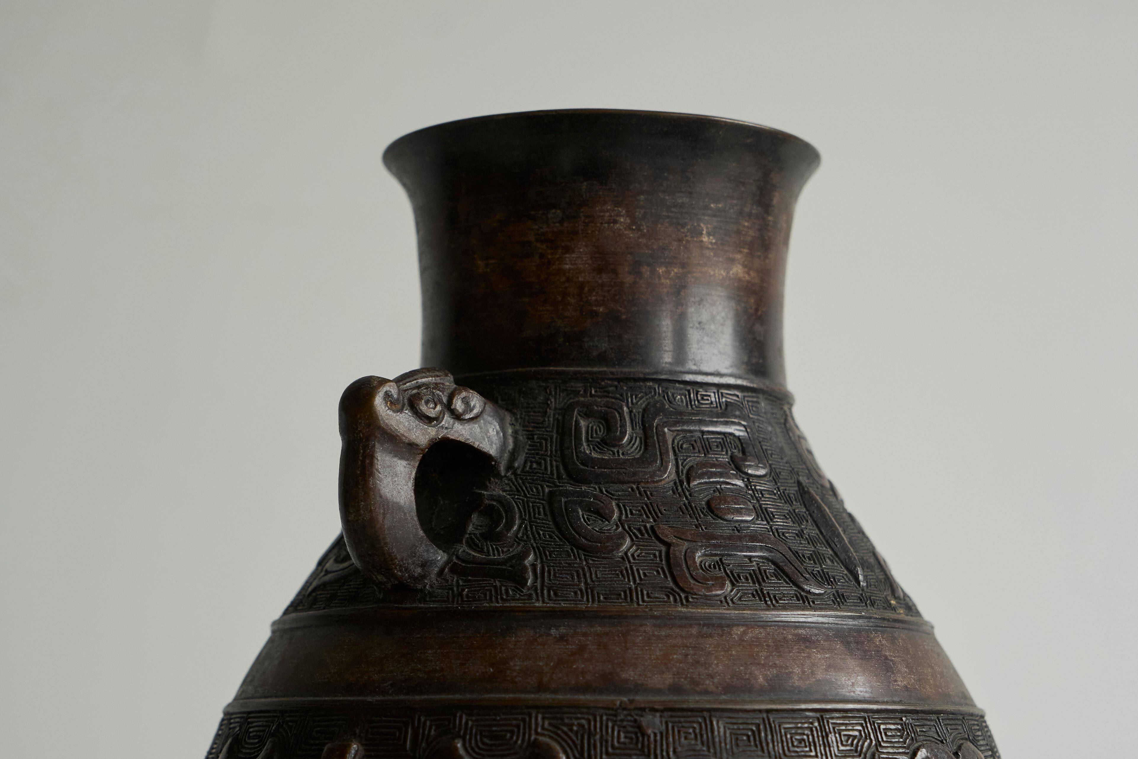 Japanese bronze vase from the early 20th century.