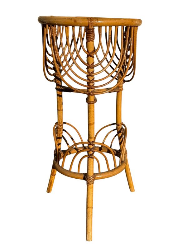 Porte fleur en rotin des années 60 France