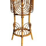 1960s rattan flower holder from France
