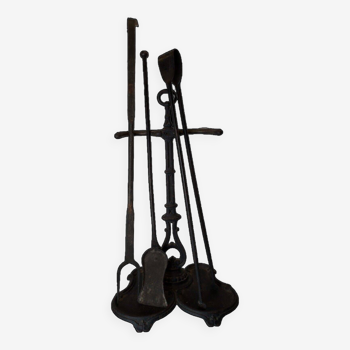 iron and cast iron fireplace set