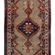 Traditional tribal wool runner rug long handmade oriental wool carpet 100x450cm