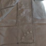 Old linen linen sheet triple row of days and embroidery peas 225 X 315 cm