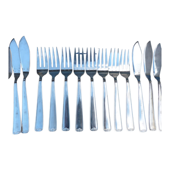 Set of dam silver fish cutlery 20 pieces