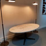 Two vintage brass lampposts