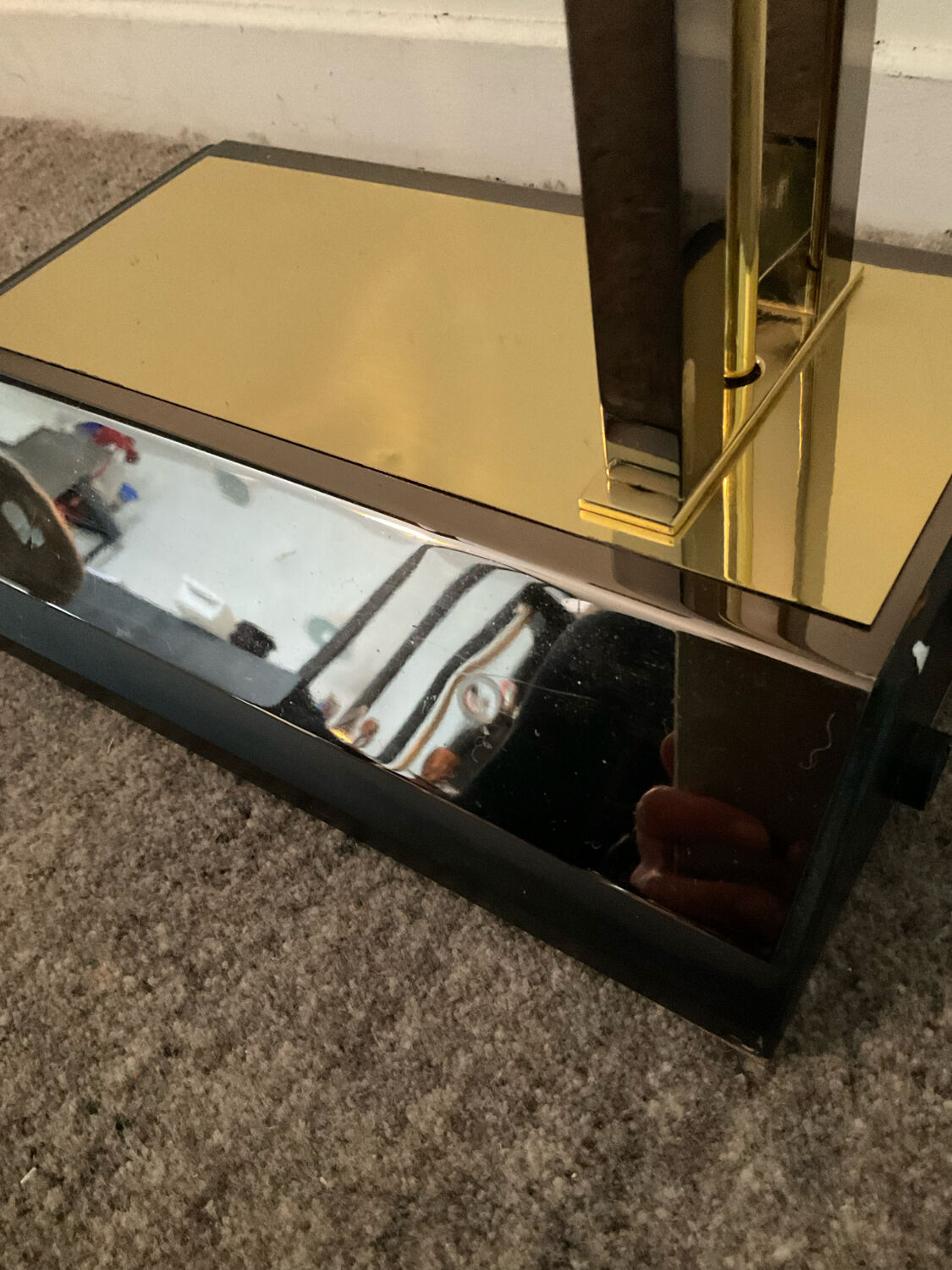 Golden Deknudt floor lamp from the 70s