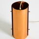 Two 50s tube pendant lamps consisting of two screwed-together copper bowls