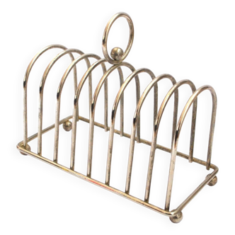 Vintage toast holder in silver metal buffet brunch hotel restaurant