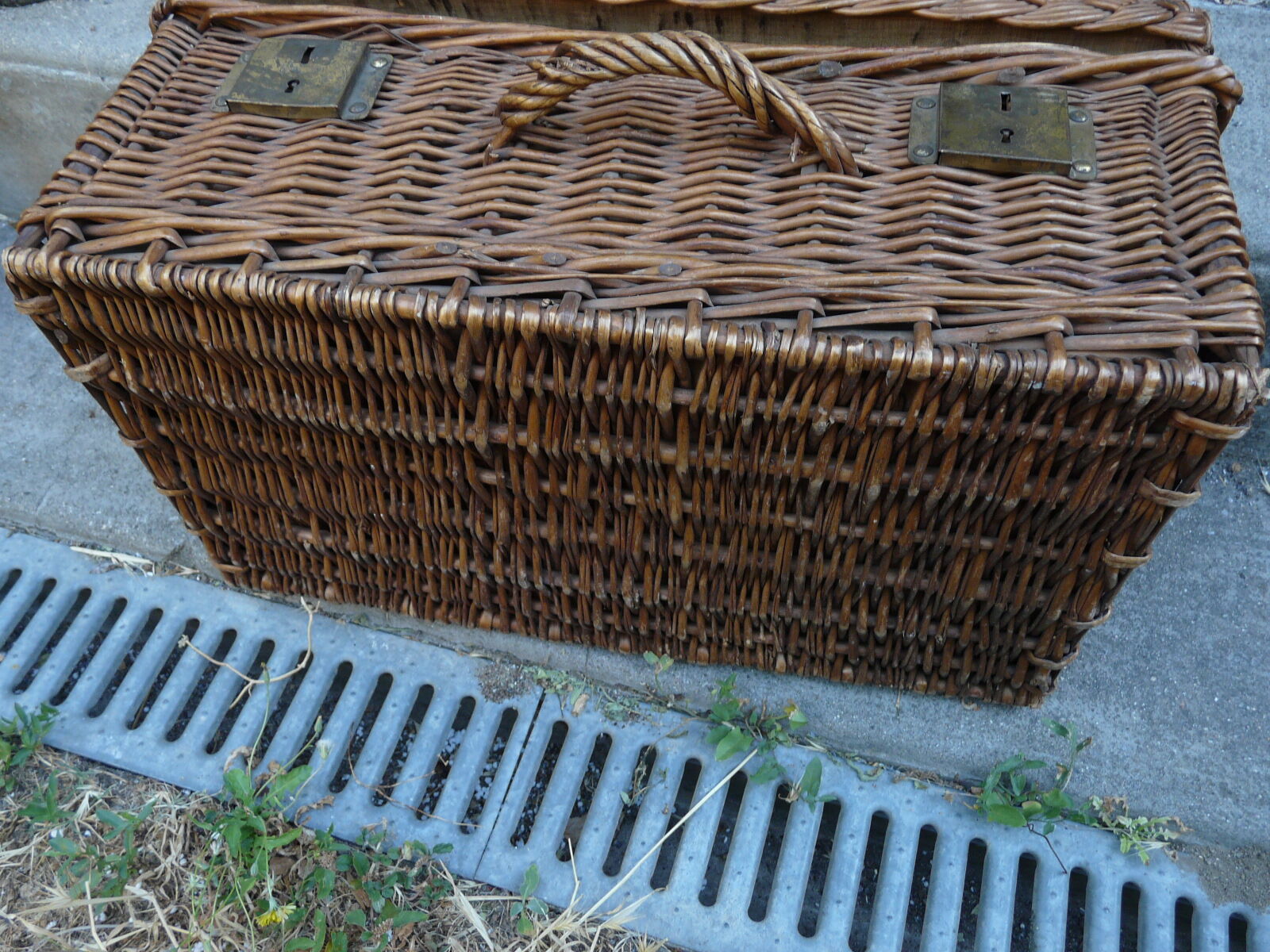 Old suitcase wicker
