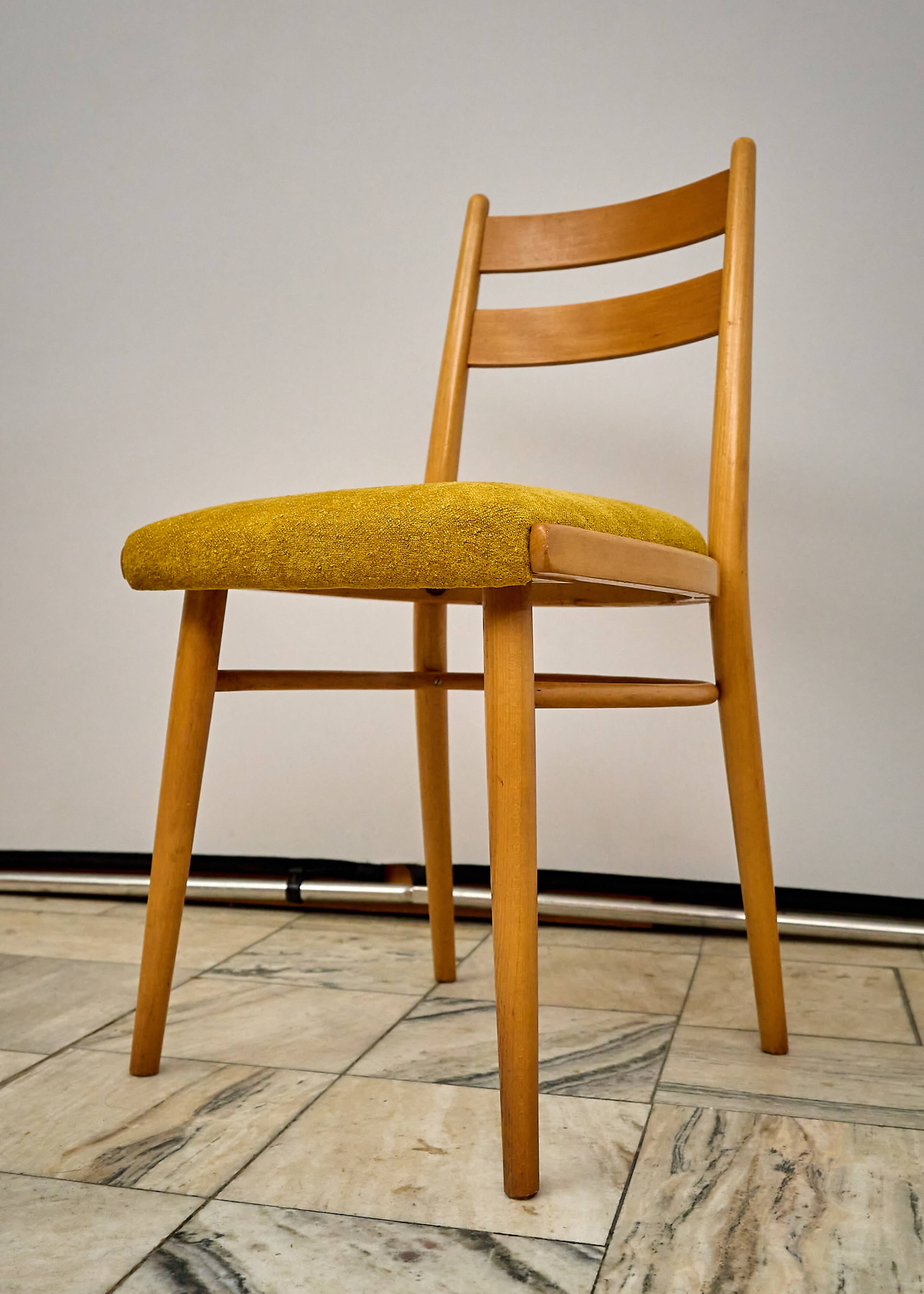 Vintage beech dining chairs - set of 4