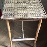 Rattan side table