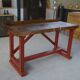 1950's industrial beech workshop workbench
