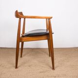 Office chair in elm and teak skai model ST 750 Arne Wahl Iversen 1960.