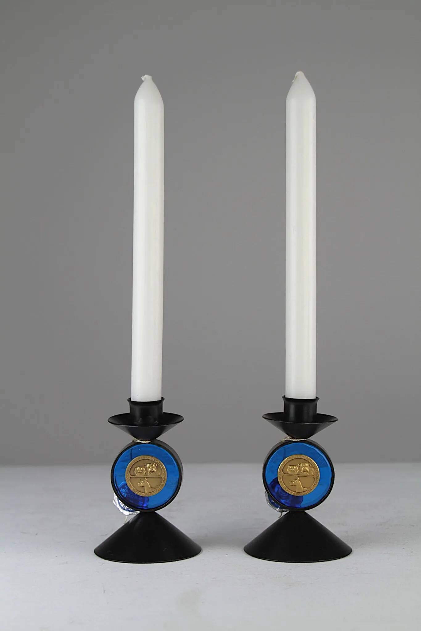 Bougeoirs avec verre Lindshammar Gunnar Ander pour Ystad-Metall — Suède, années 1960