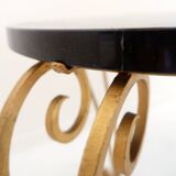 Art Deco Side Table in Marble and Gild Iron