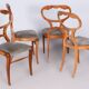 Biedermeier Oak & Walnut Chairs, Vienna, Austria, 1820s, Set of 4