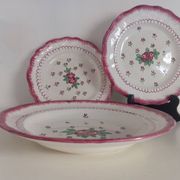 Trio of Longchamp plates/dishes 1930/40, country flowers