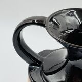 Modernist vase design, orange ceramic with relief cabochons from the 1970s.