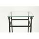 Two consoles, wrought iron sheaths on glass top, twentieth century