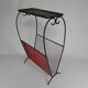 Vintage steel side table with magazine rack, 1950s.