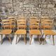 Lot of 8 country bistro chairs from the 1970s