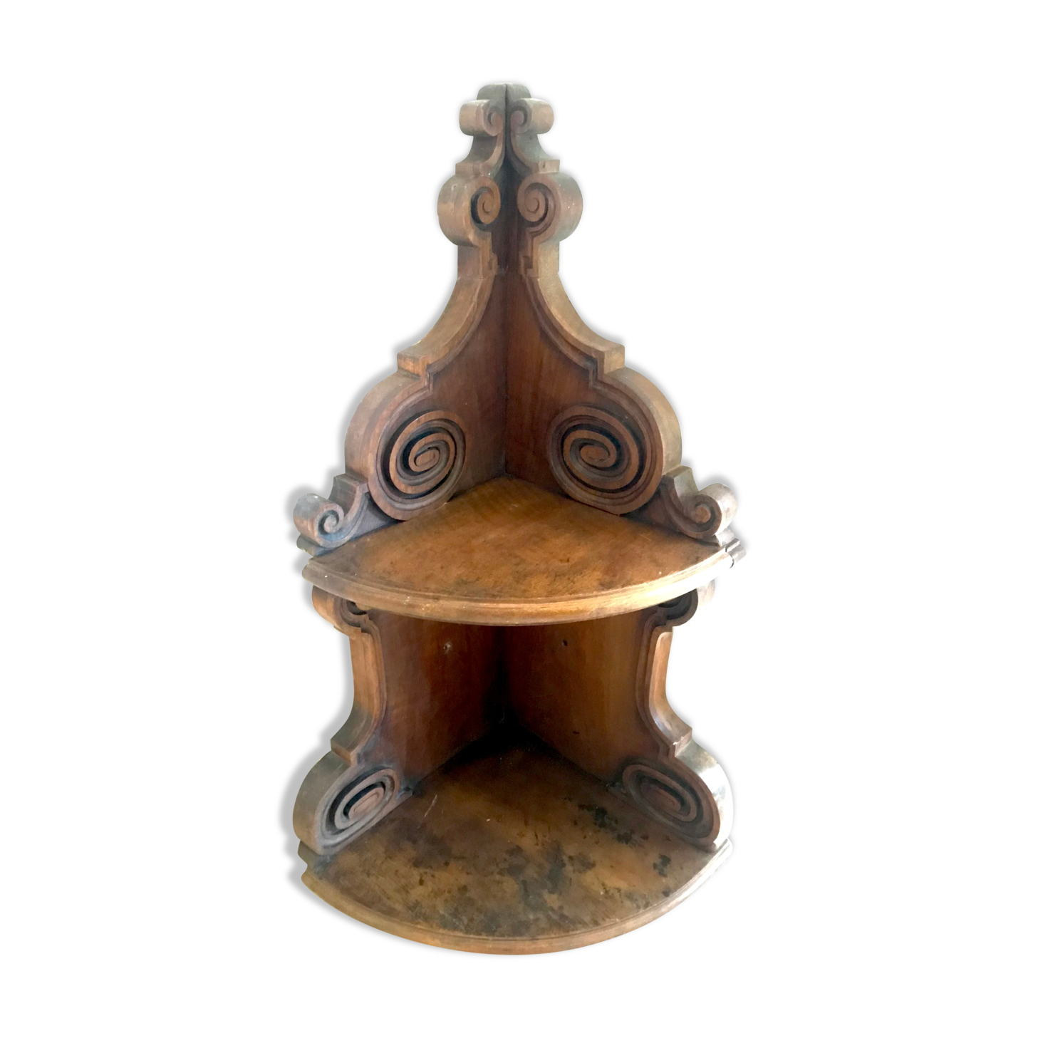 Old carved wooden shelf 75cm